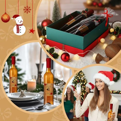 12 Pcs 17 oz Christmas Coquito Glass Bottles with Cork Lids - Brown Variant