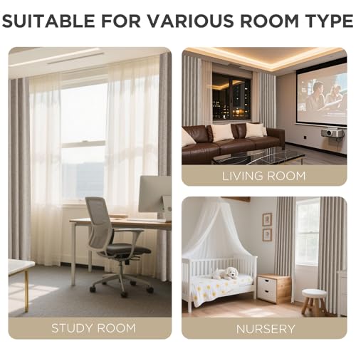 Joydeco Blackout Curtains for Bedroom - 108 Inch Long 100% Light Blocking 2 Panels Cappuccino Drapes, Thermal Insulated Room Darkening Curtains, Linen Textured for Living Room, Rod Pocket & Back Tabs