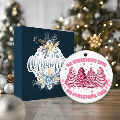 Pink Christmas Tree Ornament - Cute Holiday Decor for Girls & Cookie Lovers