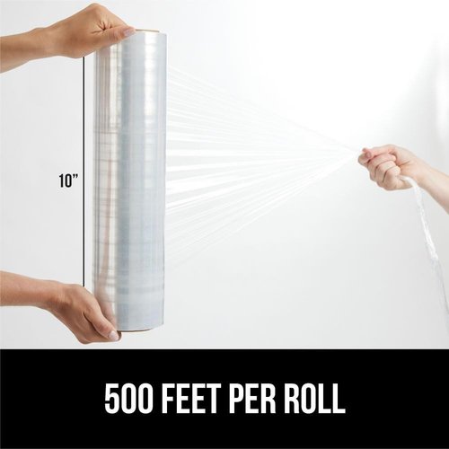 GORILLA GRIP Heavy Duty Stretch Film - 500ft Puncture Resistant Shrink Wrap Roll for Shipping & Moving