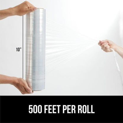 GORILLA GRIP Heavy Duty Stretch Film - 500ft Puncture Resistant Shrink Wrap Roll for Shipping & Moving