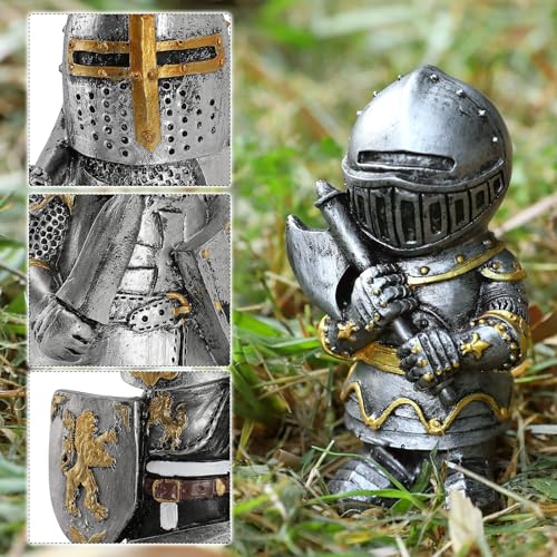 8-Piece Medieval Knight Figurine Set Resin Garden Decor Collectibles