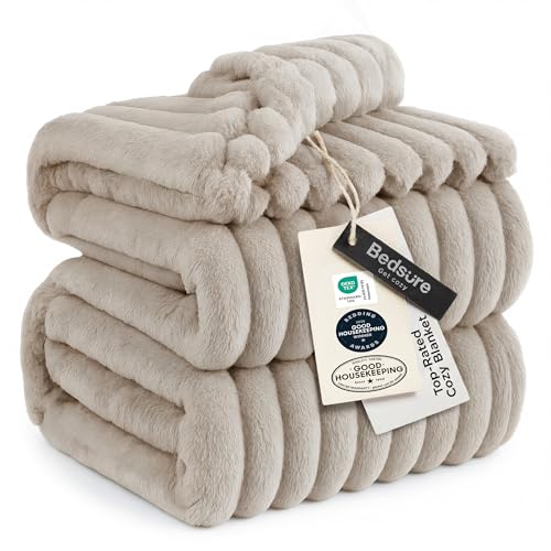 Bedsure GentleSoft Light Brown California King Size Blanket for Couch - Cozy Soft Blankets for Women, Cute Small Fleece Throws for Girls, Birthday Gifts for Women, 102x96 Inches