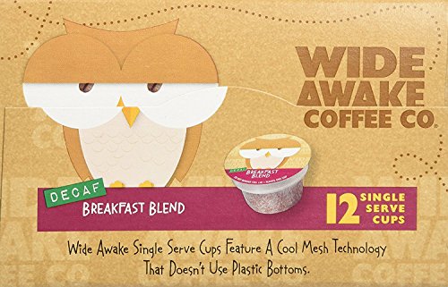 Wide Awake Coffee Single serve cups for Keurig K-Cup Brewers, Breakfast Blend Decaf, 12-count (Pack of 3)