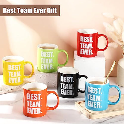 Multicolor Christmas Team Mugs Set - 12 oz Best Team Ever Gifts