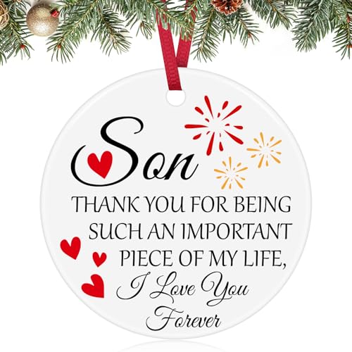 Son Christmas Ornament Gift from Mom - Graduation Birthday Keepsake