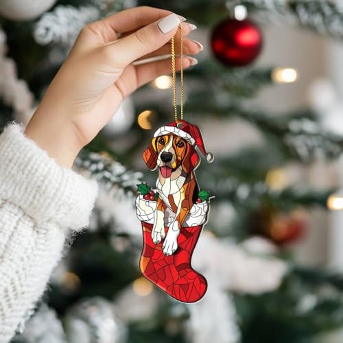 4 Inch Coonhound Acrylic Christmas Ornament Gift for Coonhound Lovers