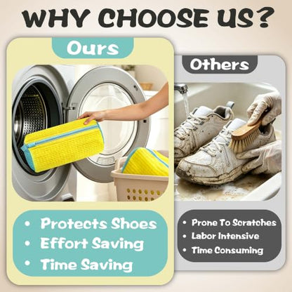 Reusable Shoe Wash Bag with Self-Locking Zipper for Sneakers & Boots