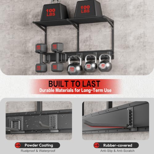 32-Inch Garage Wall Organizer with Shelves, Hooks & Heavy Duty Metal Storage