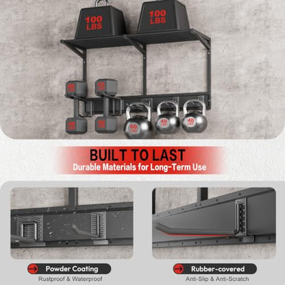 32-Inch Garage Wall Organizer with Shelves, Hooks & Heavy Duty Metal Storage