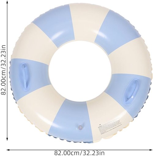 Abaodam Inflatable Swim Ring - Double Handle Water Float Tube for Summer Fun | Compact 9"x6.7" Striped Design