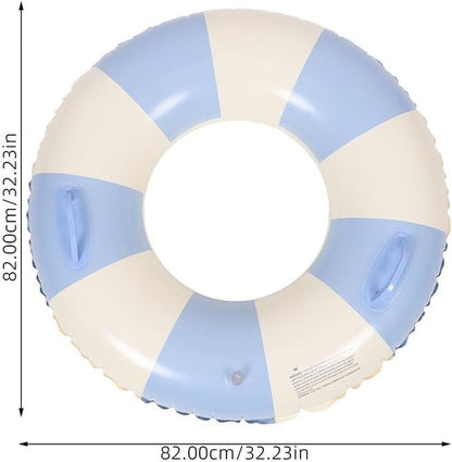 Abaodam Inflatable Swim Ring - Double Handle Water Float Tube for Summer Fun | Compact 9"x6.7" Striped Design