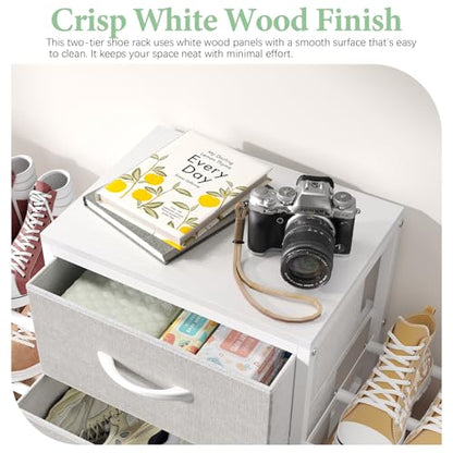 Expandable Closet Organizer with 3 Drawers, White, 47.2-71.5W x 11.4D x 24H