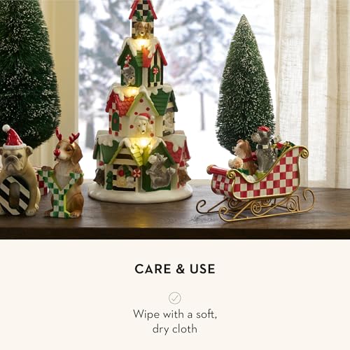 Dog Sleigh Christmas Figurine - Holiday Home Decor & Seasonal Gift