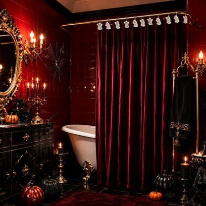 Halloween Ghost Shower Curtain Hooks Set - 12 Decorative Resin & Metal Hooks