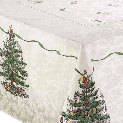 Rectangular Holiday Tablecloth 52 x 70 Inches with Festive Design