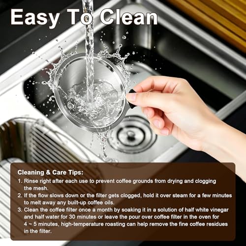 EVOCMORE Pour Over Coffee Maker Dripper with 600 Mesh Reusable Filter - Fixed Base, 1-2 Cups