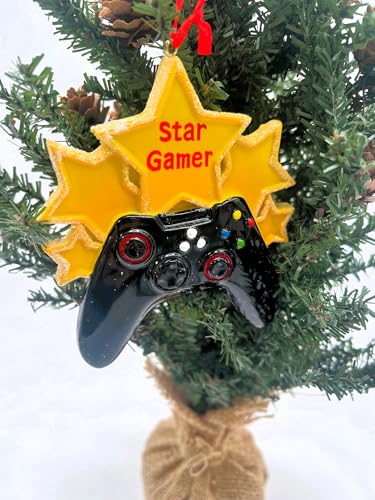 Game Controller Christmas Ornament with Stars - Holiday Decor