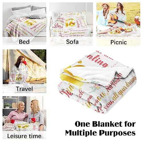 Sweet 16 Birthday Gifts for Girls, 50x60 Happy 16th Birthday Throw Flannel Blanket, Sweet 16 Year Old Girl Birthday Gift Ideas for Sixteen Daughter Sister, Pink Floral 16 Bday Decorations for Friends
