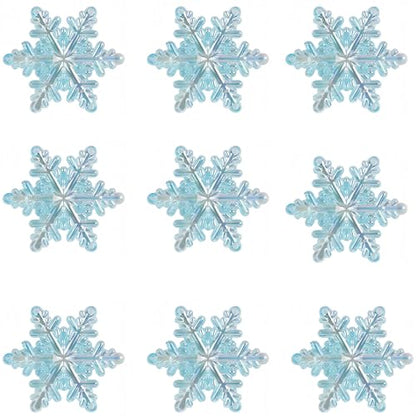 Blue Acrylic Snowflake Ornaments - 20pcs 1.7 Inch Christmas DIY Decorations