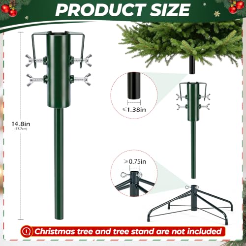 Christmas Tree Height Extender Pole with Clamp Plates - Fits 0.5-1.38 Inch Poles