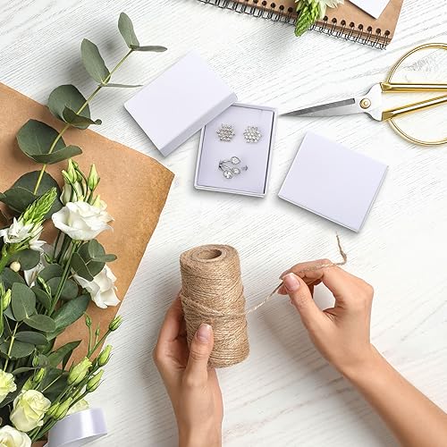 150 Pcs White Cardboard Jewelry Gift Boxes with Lids - Small Christmas Box - Equsion