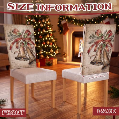 Christmas Snowman Chair Covers 12 Pack - Winter Holiday Slipcovers for Dining Chairs