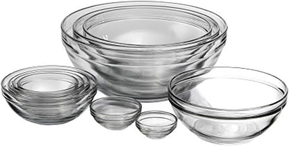 Anchor Hocking 10-Piece Mixing Bowl Set - Nesting Serving & Mixing Bowls in Various Sizes (1 oz to 3.5 Qt)