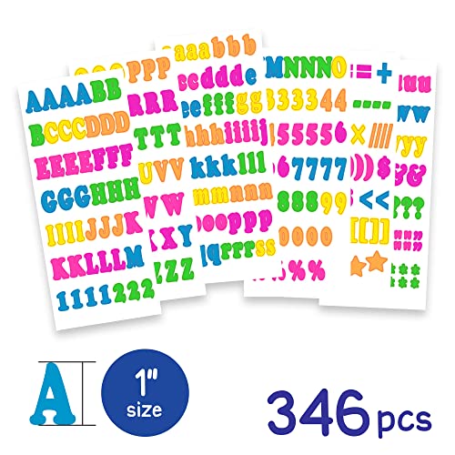 Multicolor Alphabet & Number Stickers for DIY Crafts Classroom Kids