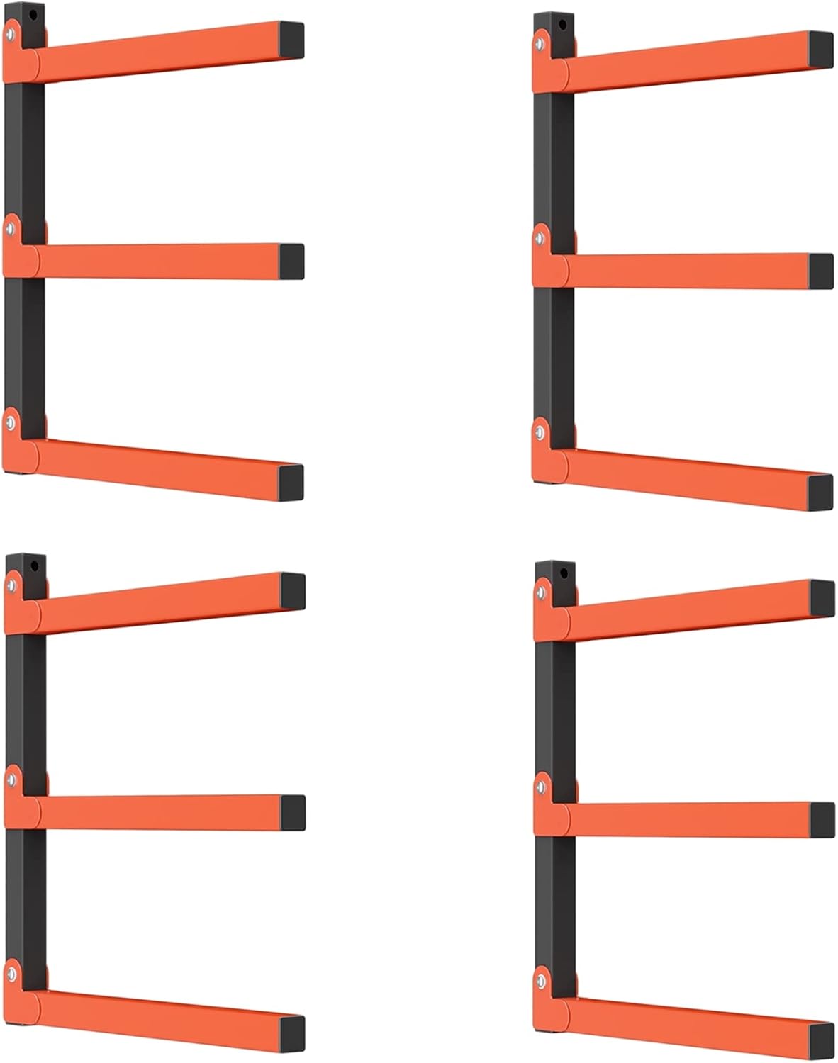 WALMANN Heavy-Duty Lumber Storage Rack - Wall Mount Overhead Wood Organizer | 2 Pairs
