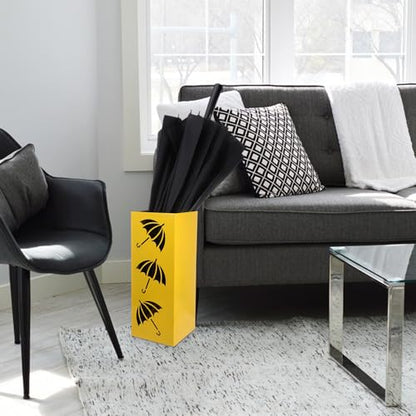 Round Metal Umbrella Stand for Entryway Storage - Iron Holder, Stable Base, Large Capacity