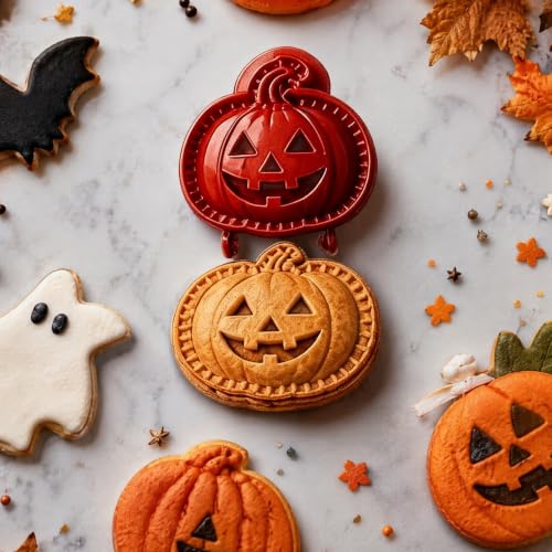 Halloween Mini Pie Molds Set of 2 - Fall Themed Hand Cookie Cutters with Spooky Shapes