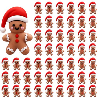 Mini Christmas Gingerbread Man Figurine Set - 50 Pcs Holiday Decor