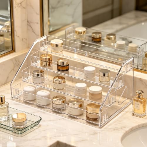 Acrylic Display Stand 4-Tier Cosmetics & Collection Organizer