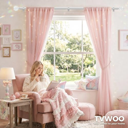 TVWOO Silver Rainbow Curtain Rod Adjustable Heavy Duty Crystal Ball 36-88 Inches - Variation of THIS listing
