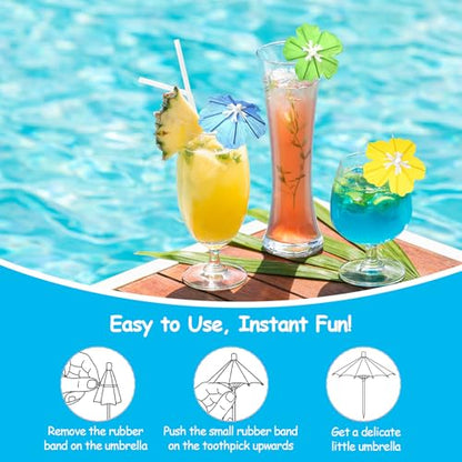 100 Pcs Colorful Cocktail Umbrellas - Drink & Party Decorations