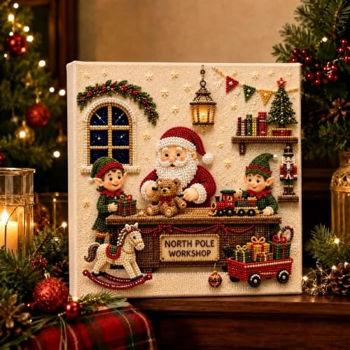 Christmas Nutcracker Pearl Art Kit for Adults - Festive 3D Mosaic Craft