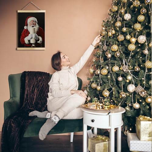Exqcom Santa Bathroom Decor Wall Art Poster - Funny Christmas Toilet Humor, 12x16 Inches - Variation of THIS listing