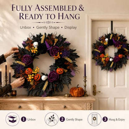 Halloween Front Door Wreath for Seasonal Decor