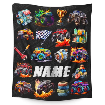 Silver Kids Truck Blanket Gift for Boys - Flannel Throw for Son & Nephew