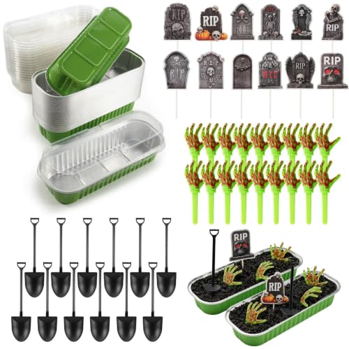 Halloween Zombie Hands Cake Decorations Set of 36 | Tombstones & Cupcake Toppers