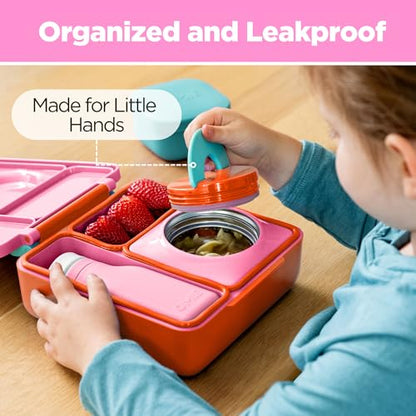 Kids Insulated Leakproof Bento Lunch Box with Food Jar - Pink Berry, 8.5 oz, Pack of 2