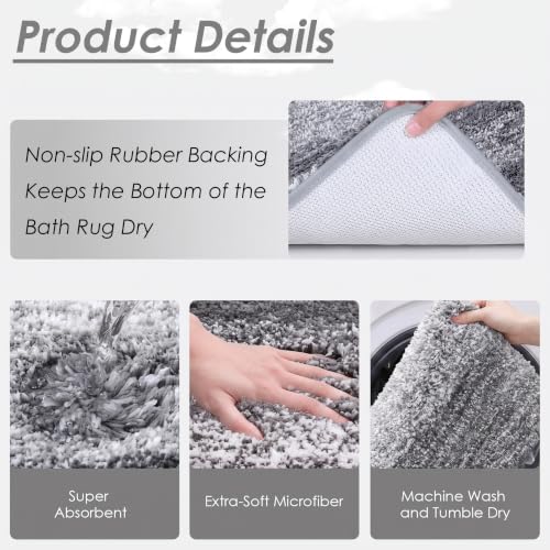 Britimes 23-Piece Bathroom Accessory Set with Waterproof Liner - Grey Ombre
