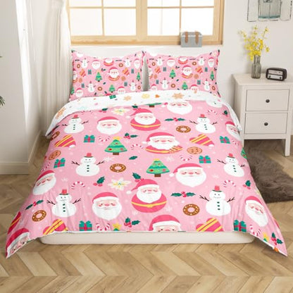 Feelyou Christmas Santa Bedding Set for Kids Twin Snowman Holiday Fun - Variation 05