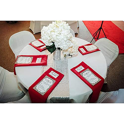 Eternal Beauty Silver Sequin Table Runner 12x72 Inch 2PCS - Elegant Party Decor