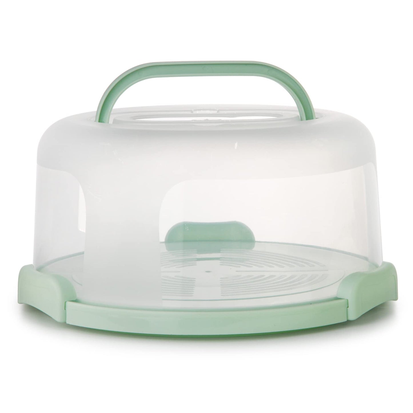 Zoofen Cake Carrier with Handle 10in Cake Stand Green Cake Holder Cover Round Container for 10in or Less Size