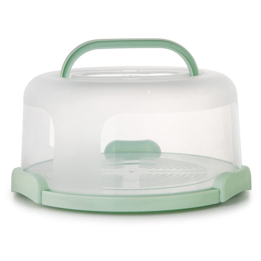 Zoofen Cake Carrier with Handle 10in Cake Stand Green Cake Holder Cover Round Container for 10in or Less Size