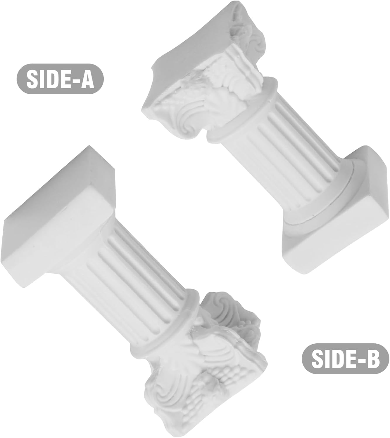 Saihisday Mini Roman Pillar Candle Holders - 4Pcs White Resin Greek Column Decor for Weddings & Table Accents