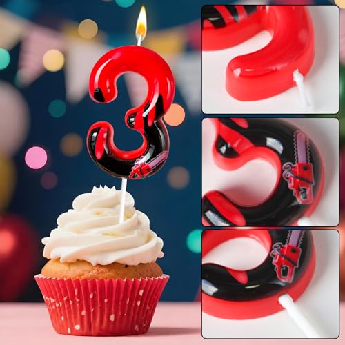 30 Red Dripping Blood Number Cake Candle - Horror Halloween Party Decor
