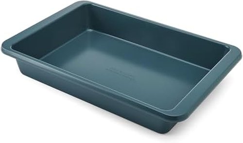 KitchenAid Nonstick Cake Pan - Swiss Engineered Aluminized Steel, Dishwasher Safe, Agave, 9 x 13 Inch